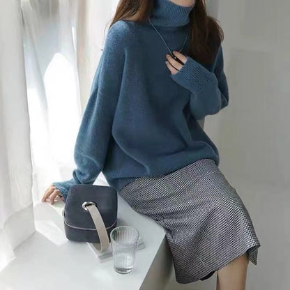 Damen Oversized Rollkragenpullover Weiches Strick Norvielle