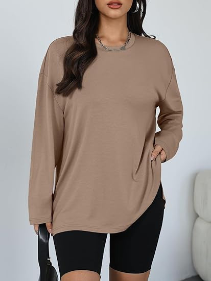 Damen Longsleeve T-Shirt mit Seitenschlitzen Norvielle