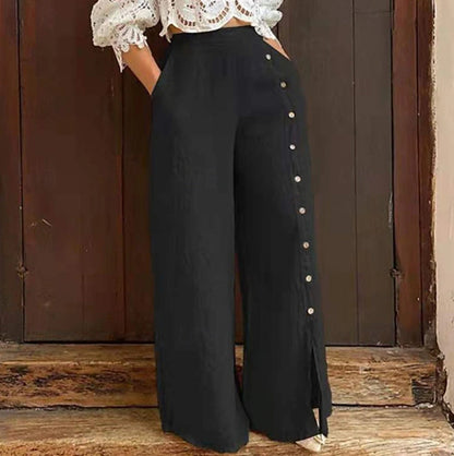 Damen Baumwollhose Weit Beinöffnung Elegantes Design