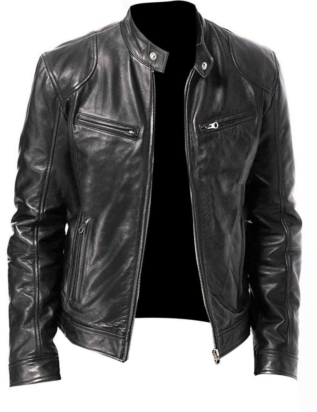 Herren Lederblouson Vegan Stehkragen - Norvielle