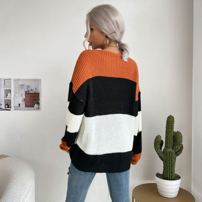 Damen Strickpullover Blockdesign Norvielle