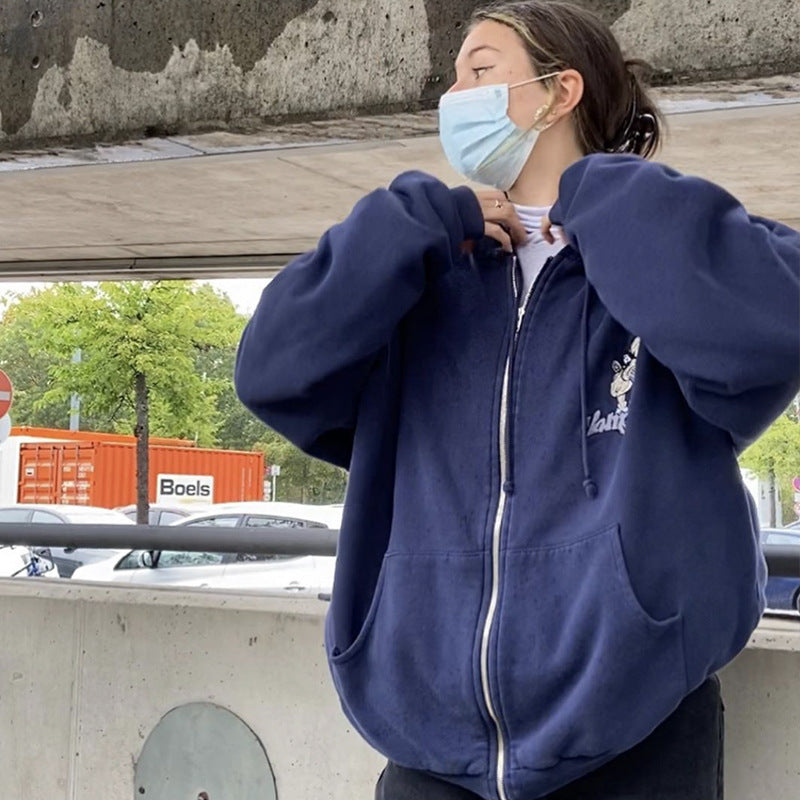Damen Kapuzenjacke Gestickt Motiv Norvielle - Norvielle