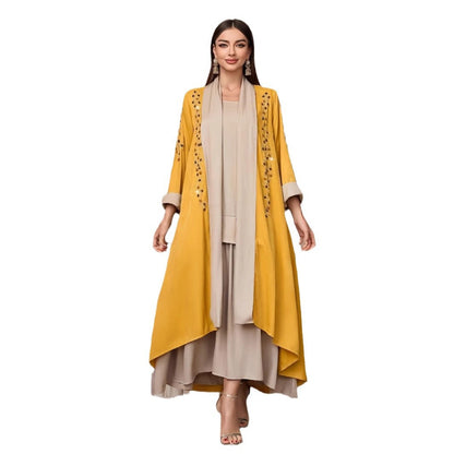 Damen Kimono Langarm Asymmetrisch Dekorative Applikationen Norvielle