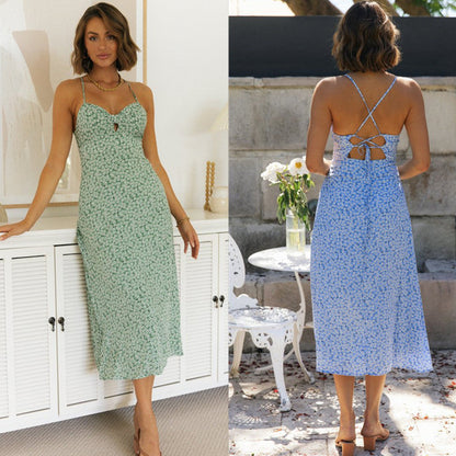 Damen Midikleid Spaghettiträger Herzförmiger Ausschnitt - Norvielle
