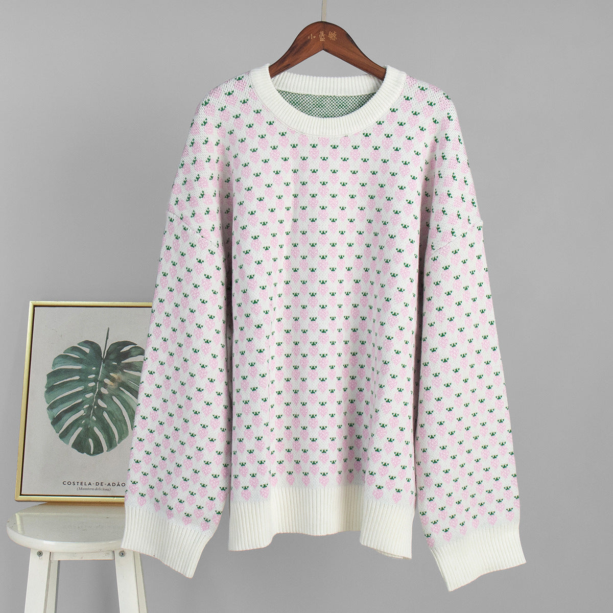 Damen Oversized Pullover Floralmuster Norvielle