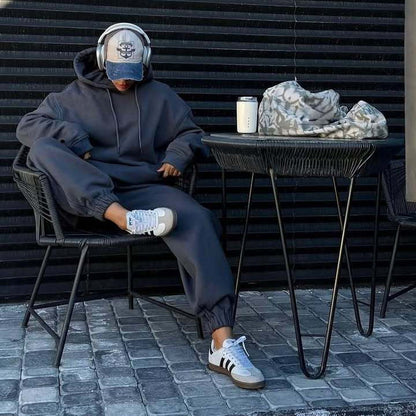 Damen Oversized Sweatanzug mit Kapuze und Bündchen Norvielle
