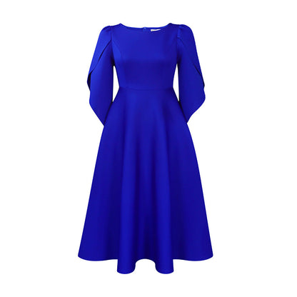 Damen Abendkleid mit Handballenärmel und schwingendem Rock