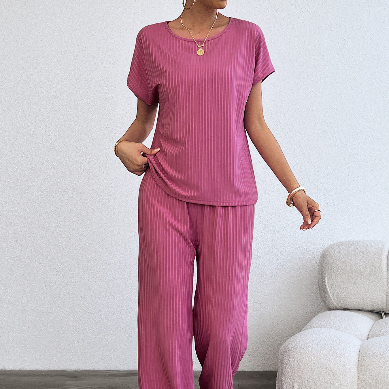 Damen Lounge-Set Stretch Norvielle Elegant Beige