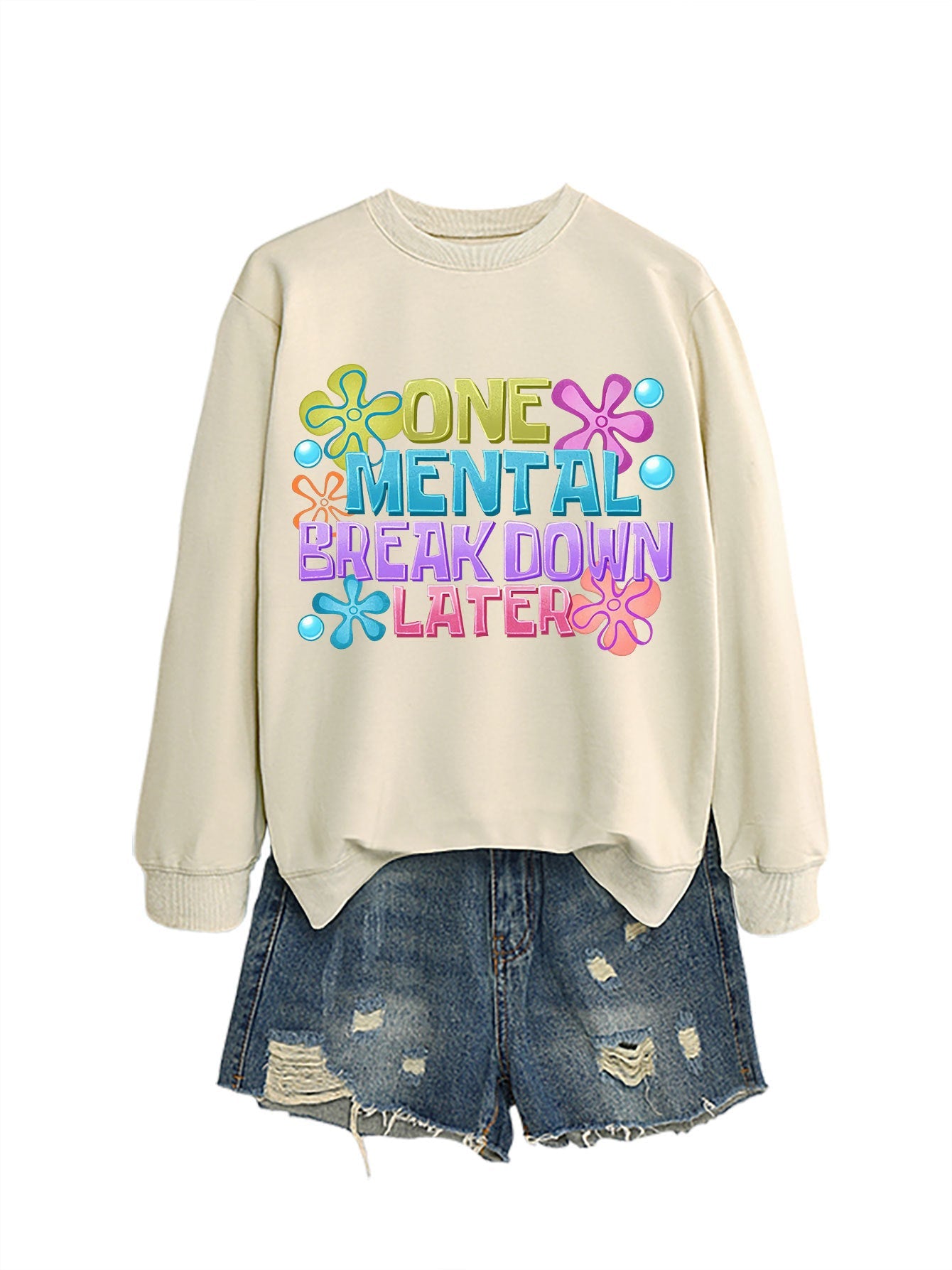 Damen Sweatshirt Kreativer Aufdruck Norvielle
