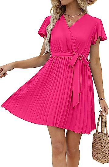 Damen Wickelkleid Plissiert Norvielle