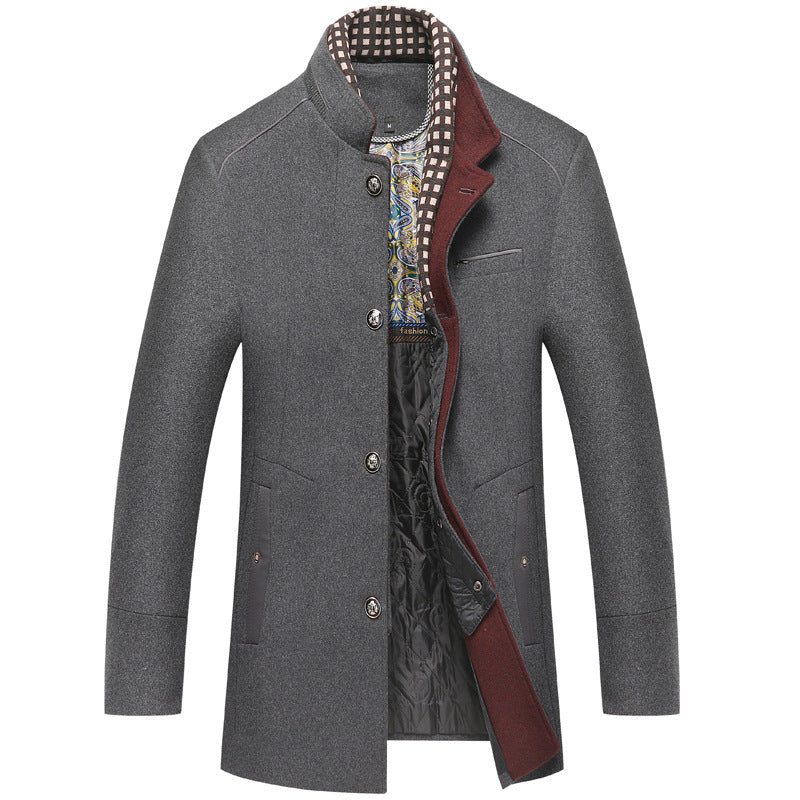 Herren Wollmantel Slim Fit