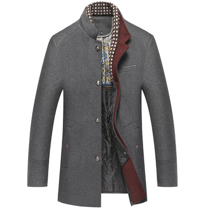 Herren Wollmantel Slim Fit