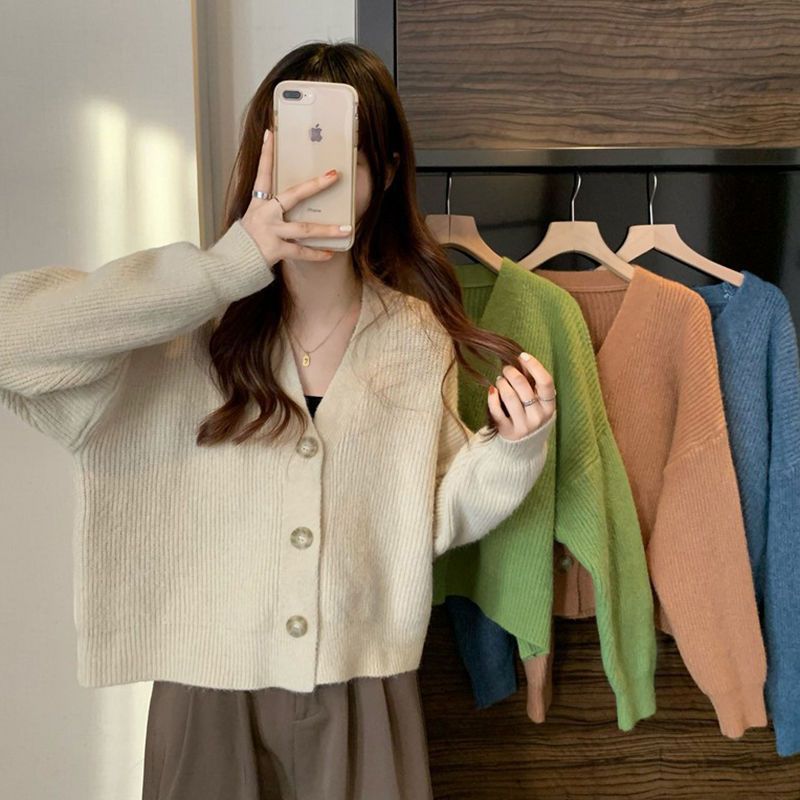 Damen Strickjacke V-Ausschnitt Kuschelig Norvielle