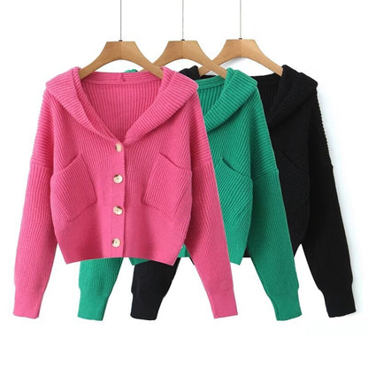 Damen Strickjacke Kuschelig Mit Kapuze Norvielle