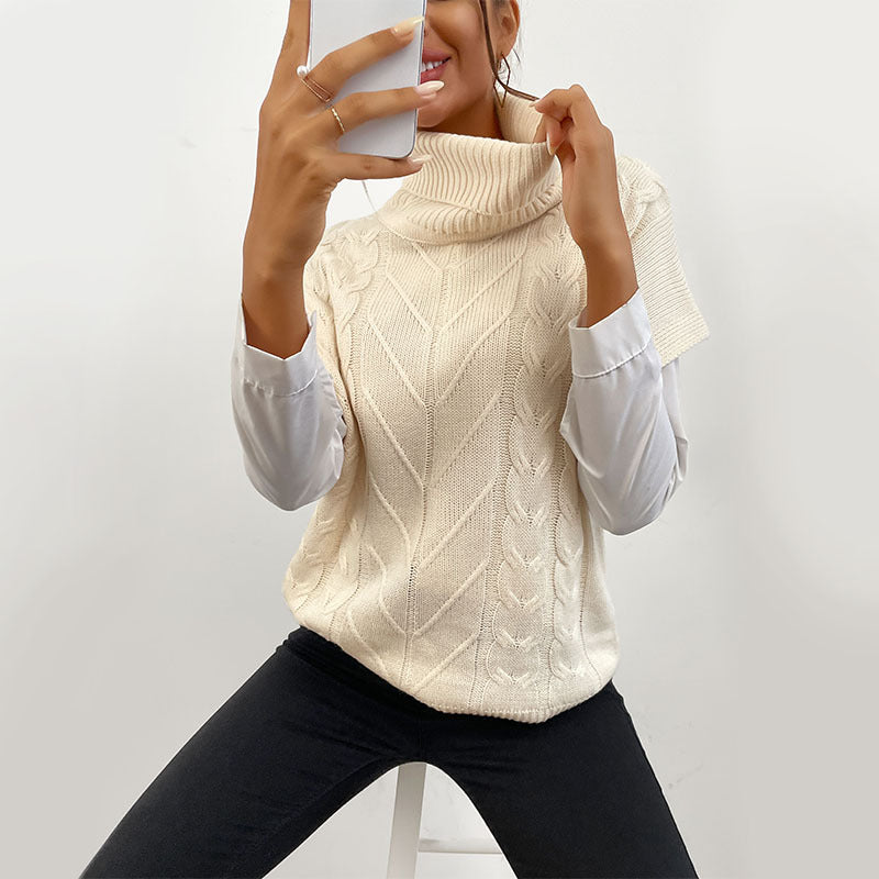 Damen Strickpullover Stehkragen Norvielle