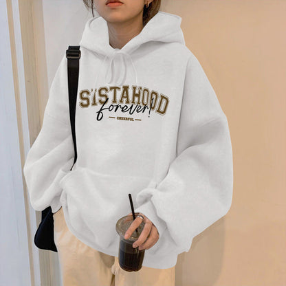 Damen Hoodie Oversized Lässig Mit Schriftzug