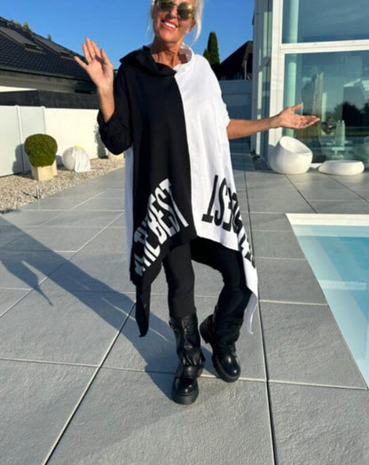 Damen Oversized Hoodie Kontrastelemente Norvielle
