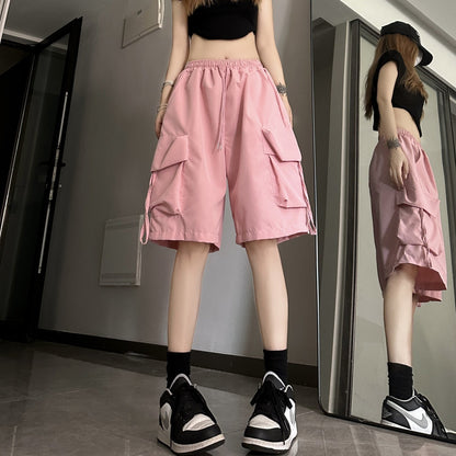 Damen Cargo-Shorts Elastischer Bund Praktische Seitentaschen
