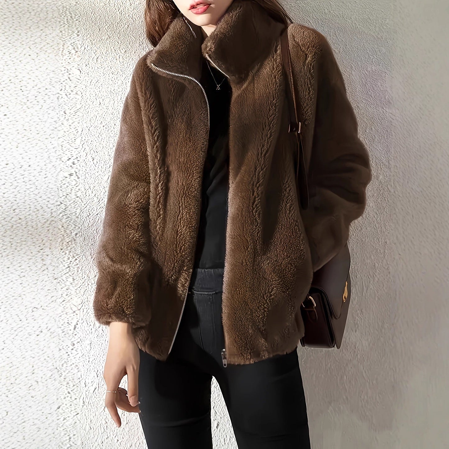 Damen Fleecejacke Hochkragen Reißverschluss Norvielle - Norvielle