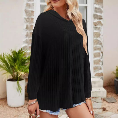 Damen Grobstrickpullover V-Ausschnitt Lässige Ärmel Norvielle