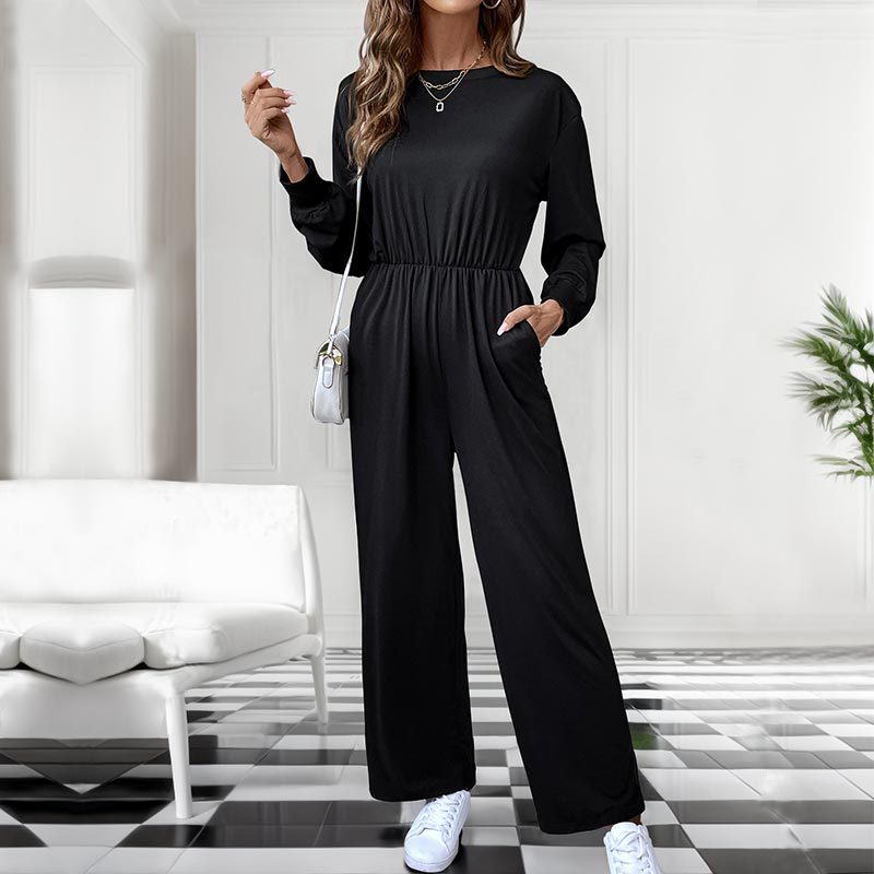 Damen Jumpsuit Tailliert Mit Seitentaschen Norvielle