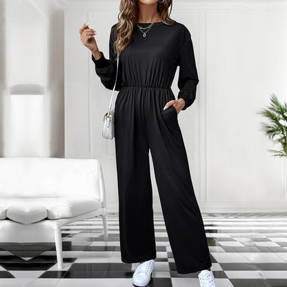 Damen Jumpsuit Tailliert Mit Seitentaschen Norvielle