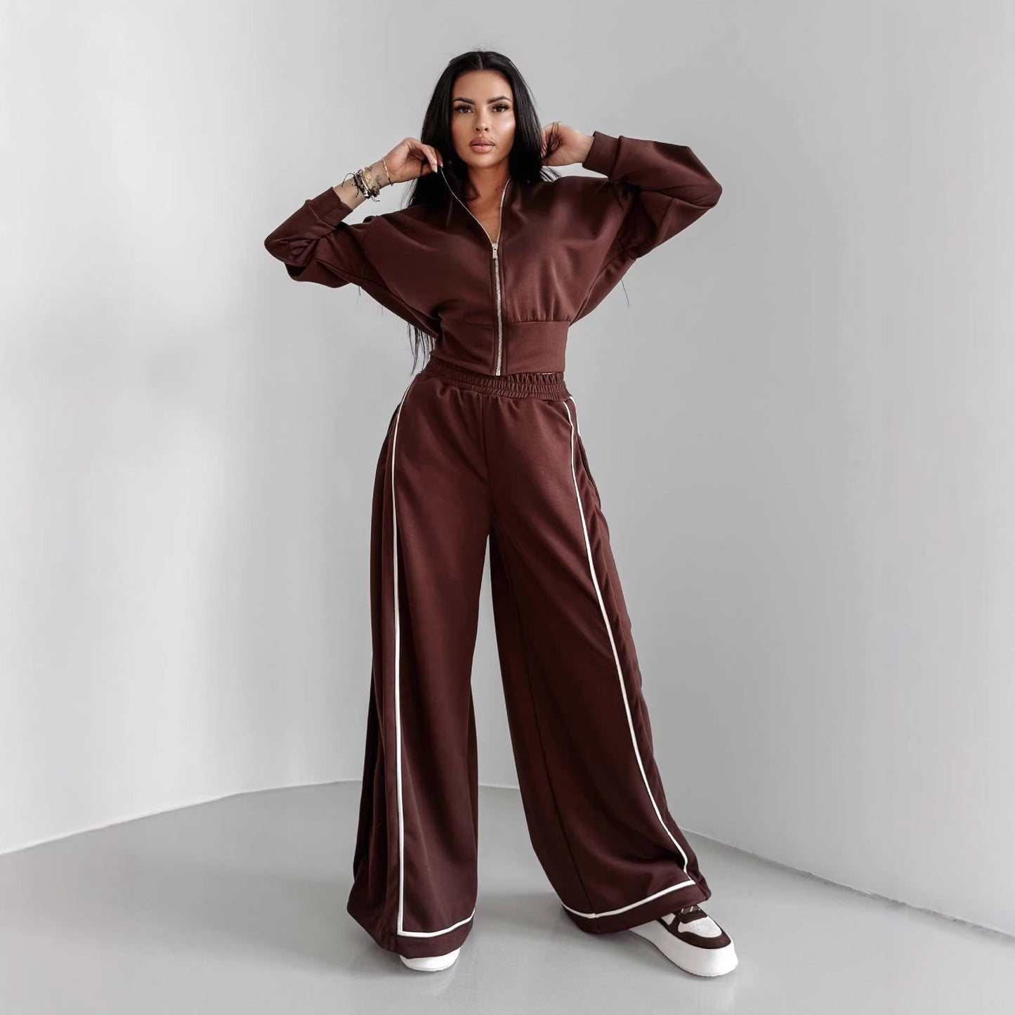 Damen Sportanzug Weites Design Praktische Taschen