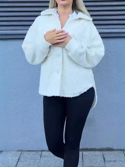 Damen Fleecejacke Lässig Mit Taschen Knopf Norvielle