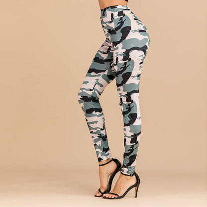 Damen Leggings Python-Design Hochwerder Bund Komfortpassform