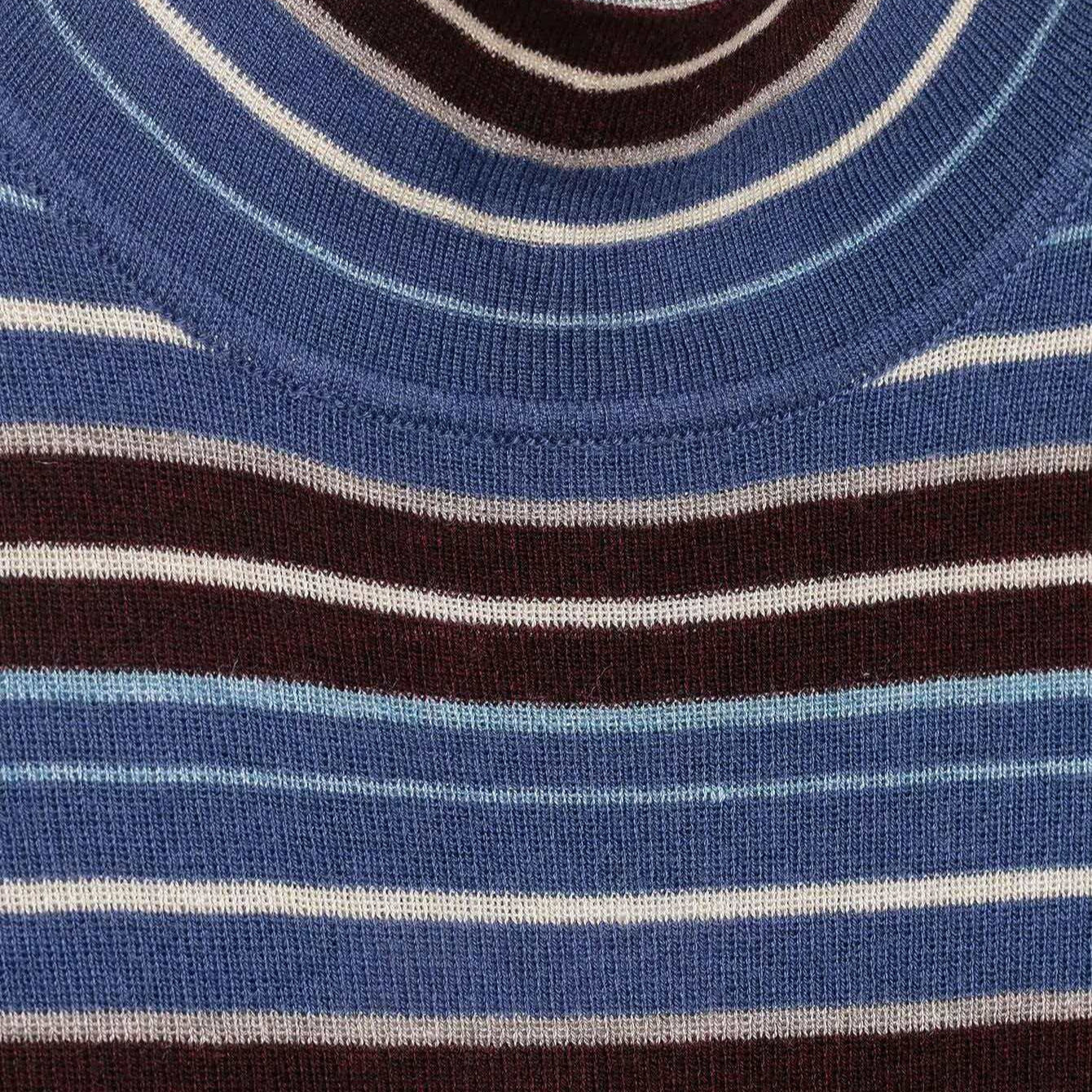 Damen Rollkragenpullover Streifenoptik