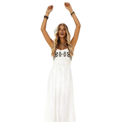 Damen Maxikleid mit Blumenapplikationen Norvielle
