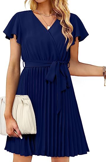 Damen Wickelkleid Plissiert Norvielle