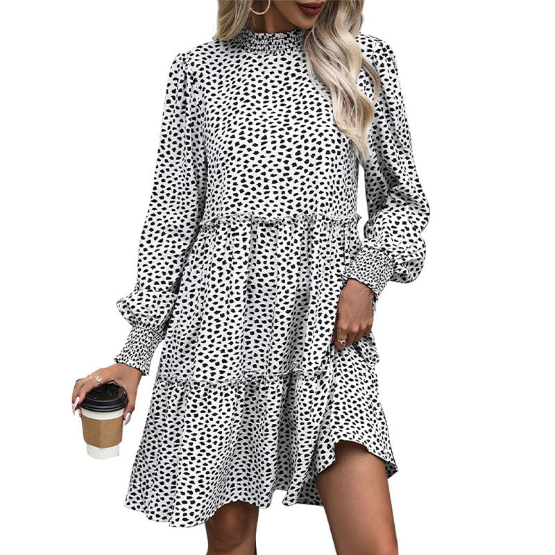 Damen Midi-Kleid mit Rüschendetails Langarm