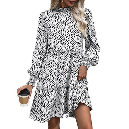 Damen Midi-Kleid mit Rüschendetails Langarm