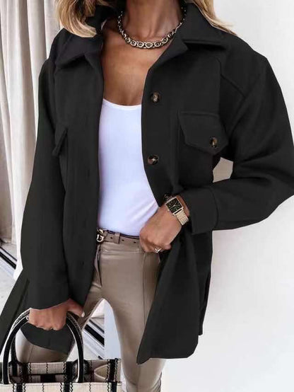 Damen Jacke Lässiger Schnitt Mit Taschen Norvielle