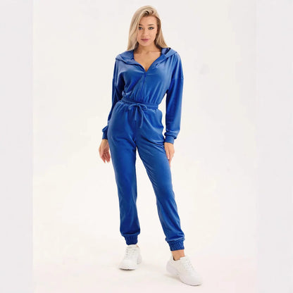 Damen Fleece-Jumpsuit Elastischer Bund Norvielle