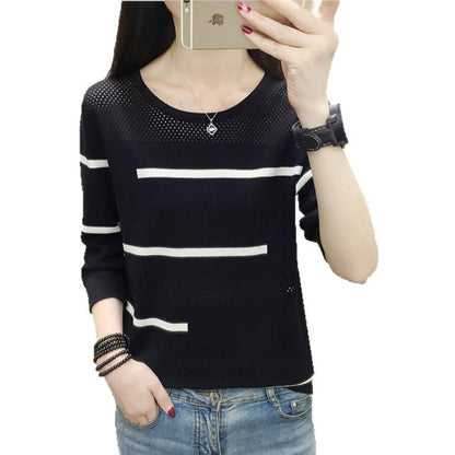 Damen Feinstrickpullover Streifenmuster Norvielle