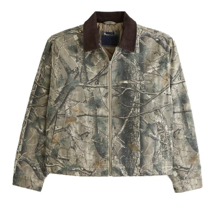 Herren Freizeitjacke Camouflage-Design Hochschließender Kragen