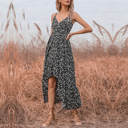 Damen Maxikleid Blumenmuster Rüschen Norvielle - Norvielle