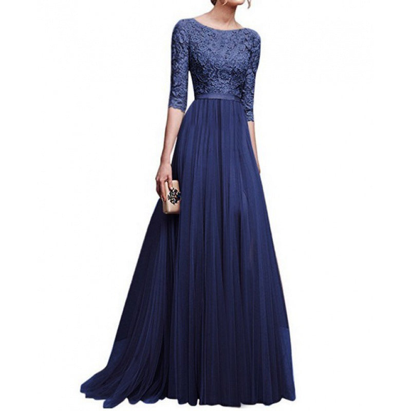 Damen Abendkleid Spitze Voluminöser Rock Norvielle