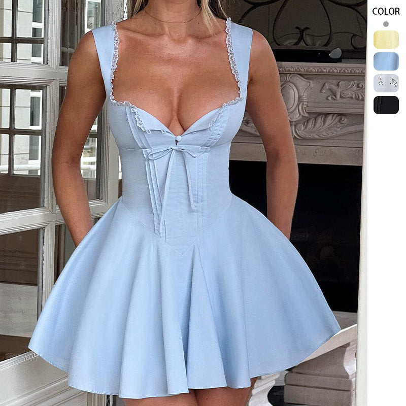 Damen Minikleid Tailliert Verspielt Norvielle - Norvielle