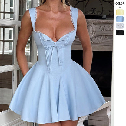 Damen Minikleid Tailliert Verspielt Norvielle - Norvielle