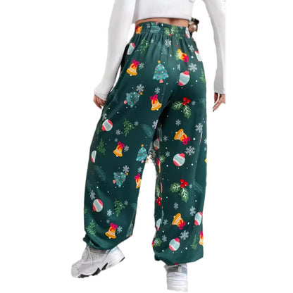 Damen Pyjamahose Festlich Muster Baumwolle Weiß