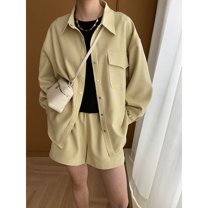 Damen Kurzarmbluse und Shorts-Set