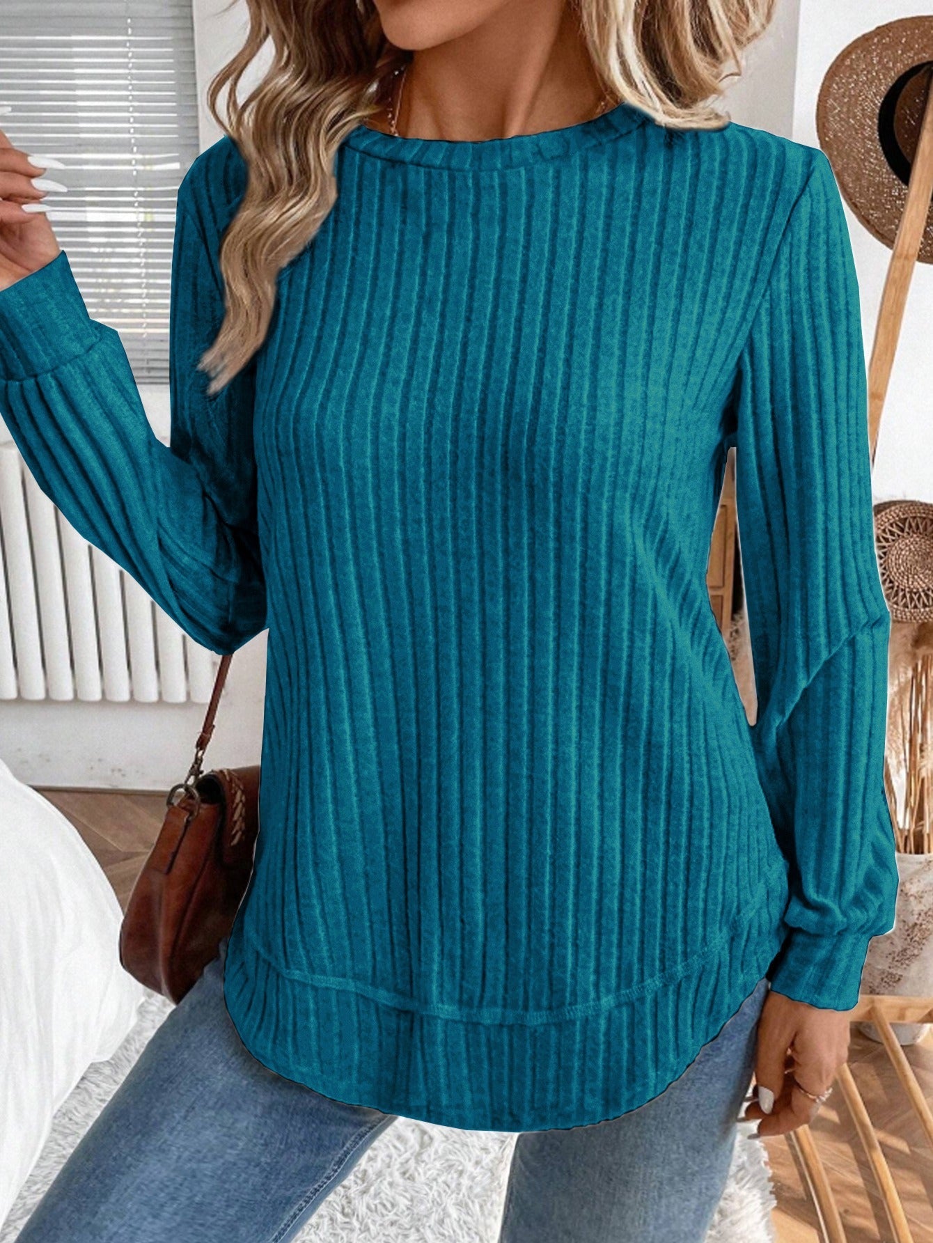 Damen Strickpullover Lässig Vertikalstreifen Norvielle
