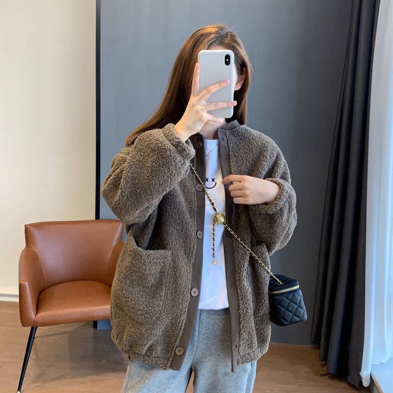 Damen Oversized-Jacke Flauschig Mit Großen Taschen Norvielle - Norvielle