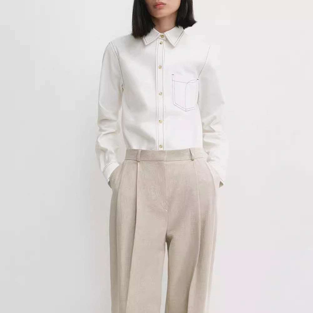 Damen Jeanshemd Lässiger Schnitt Blau - Norvielle