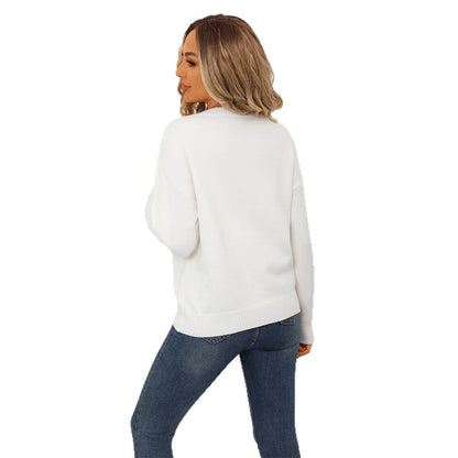 Damen Pullover Großzügig Auffälliger Schriftzug Norvielle