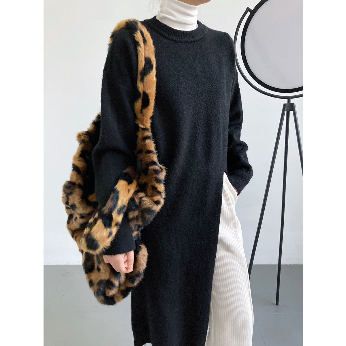 Damen Strickpullover Langärmelig Rundhalsausschnitt Norvielle