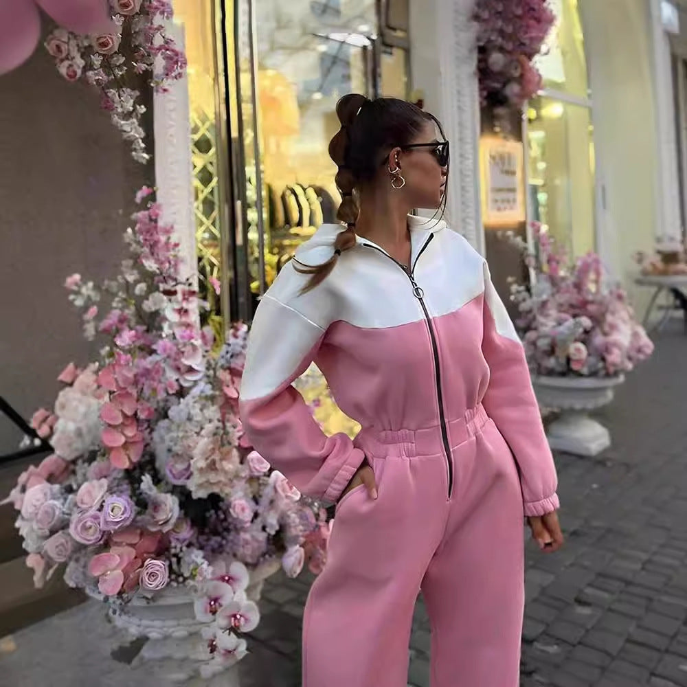 Damen Sport-Jogginganzug Farbige Einsätze Norvielle